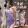 Sexy の featuring a domoila purple cheongsam lingerie set, perfect for women seeking elegant sleepwear or bodycon dresses.