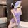 Seductive purple cheongsam lingerie set by domoila, featuring a halter neck design and lace detailing, perfect for women seek...