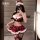 Sexy new years eve lingerie set - red plaid christmas sleepwear with santa hat and cosplay jk uniform for women