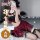 Double-child plus size sexy uniform sleepwear - cute schoolgirl jk short skirt set, pure & tempting lounge outfit