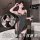 Sexy lace sleep dress with high slit, perfect for date nights and romantic occasions.