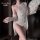 Elegant embroidered sheer mesh bodysuit for women, sexy lace design, perfect for sleepwear and lingerie sets