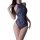 Elegant sheer mesh bodysuit featuring intricate lace embroidery, perfect for women seeking stylish sleepwear or lingerie.