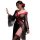 Vintage japanese kimono-style sheer erotic robe featuring floral print, elegant design with red accents and thigh-high stocki...
