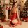 Sexy velvet bodysuit set with reindeer antlers, perfect for christmas and special occasions