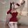 Sexy christmas lingerie set featuring velvet and sequins, perfect for new year outfits. elegant design with reindeer antlers ...
