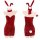 Sexy red glitter dress with bunny ears and tail, perfect for dragon year new year celebrations and festive occasions.