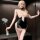Seductive lace cheongsam style open-crotch dress with high slit, perfect for women seeking allure and elegance.
