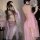 Dunhuang feitian dance costume - chinese ancient style sensual hanfu lingerie, no-remove design, pink silk overlay with embel...
