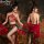 Huangqing dunhuang flying apsara silk sleepwear set - sensual hanfu-inspired bodysuit & vintage-style belly band, featuring i...