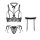 Black lace lingerie set with butterfly knot details, featuring a bra, thong, and garter belt for a seductive look.