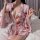 Sexy lace kimono-style robe with floral patterns, perfect for women seeking elegant and feminine lingerie.
