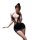 Elegant airline-style sexy lingerie set featuring high-waisted pencil skirt and crop top, perfect for cosplay or sleepwear.