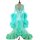 Elegant feather sleeve gown with sheer fabric and dramatic train, featuring luxurious rabbit fur accents for a luxurious look...