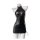 Elegant black lace bodycon dress with halter neck and side lacing, perfect for couples role play and intimate moments.