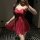 Elegant sheer lace sleep dress with delicate ruching and flowing skirt, perfect for small bust women seeking premium mesh cam...