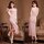Elegant sheer lace sleep dress with sexy mesh slip design, perfect for women seeking sensual plus-size lingerie.