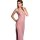 Elegant sheer lace sleep dress with deep v-neckline and side slit, perfect for evening wear.