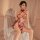 Elegant vintage lace cheongsam set featuring sheer silk-inspired design, perfect for intimate moments with intricate butterfl...