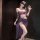 Elegant womens sexy lingerie set featuring a shimmering halter top with lace detailing and matching bottoms, perfect for soph...