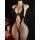 Sheer black fishnet bodysuit with neck strap, backless design, and open-crotch. euro-american style lingerie for bold eleganc...