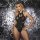 Sexy euro-style bodysuit with lace-up cut-outs, perfect for stage & club outfits, sparkling design for glamourous looks.