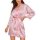 New -style black lace sleepwear set – sexy & comfortable two-piece lounge pajamas featuring a pink striped robe with a satin...