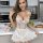 Elegant white lace sleep dress with sheer fabric, perfect for plus-size women. features delicate lace detailing and a feminin...