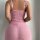 Pink european-style lace mesh erotic sleep dress set featuring sheer floral embroidery, adjustable straps, and a fitted desig...