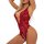 Elegant red lace bodysuit with deep v-neckline and open crotch design, perfect for sensuous allure. ideal plus-size lingerie ...