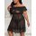 European-style lace sexy sleepwear set featuring an off-shoulder sheer nightgown with intricate lace details and matching lin...