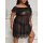 European-style lace sexy sleepwear set featuring an off-shoulder sheer nightgown with matching lace-trimmed lingerie, perfect...