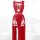 Elegant red bodysuit with intricate lace detailing and sheer mesh skirt, featuring built-in pads for comfort and style. perfe...