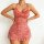 Sexy matching cami and panty two-piece outfit featuring european & us style semi-sheer floral lace design, perfect for women ...