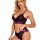European womens lace cut-out lingerie set featuring a sexy two-tone design with intricate floral patterns, perfect for seduct...