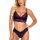 European womens lace cut-out lingerie set - sexy two-tone bra & panty thong set, featuring intricate lace designs and bold co...