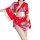 Elegant red kimono with floral patterns, perfect for seductive role play outfits. features flowing sleeves and a stylish desi...