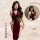 Exotic lace sheer high-waist split cheongsam costume set - rose dancer erotic lingerie outfit featuring intricate lace detail...