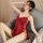 Sexy factory-outlet lingerie for women, featuring a seductive lace and tie-up design, perfect for an at-home outfit.