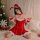 Fairy-fleece christmas lingerie set featuring a red dress with bunny ears, perfect for holiday parties and stage performances...