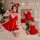 Fairy-fleece christmas lingerie set - sweet youthful costume for holiday parties & stage performances showcases a festive red...