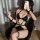 Sexy black leather fetish lingerie set featuring bondage elements, perfect for cosplay as a queen or maid with stylish chain ...