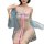 Fantasy allure cosplay costume set - exotic chinese-inspired lingerie & hanfu role play outfit featuring sheer fabric with fl...