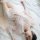 A woman lies on a white surface wearing a sheer pink robe with a tie-front design, exuding elegance and comfort.