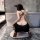 Fei niao kui yue sexy lace backless sleep dress - seductive sheer nightgown with detachable uniform-inspired design