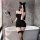 Fei niao kui yue sexy lace backless sleep dress - seductive sheer nightgown with detachable uniform-inspired design