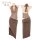 Feimu amber beauty deep v plunge lace bodysuit - sensual sheer sleepwear for women, showcased from both front and back views.