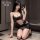 Feimu lace french-style cami sleep dress - sheer alluring slip dress for small bust, pure & tempting nightwear
