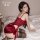 Feimu x miji new year lingerie set - seductive underwire bodysuit with open-crotch sleepwear, elegant red satin design, perfe...
