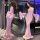 Feimu night banquet sheer mesh mermaid dress - seductive see-through lace fishnet gown with butt cutout